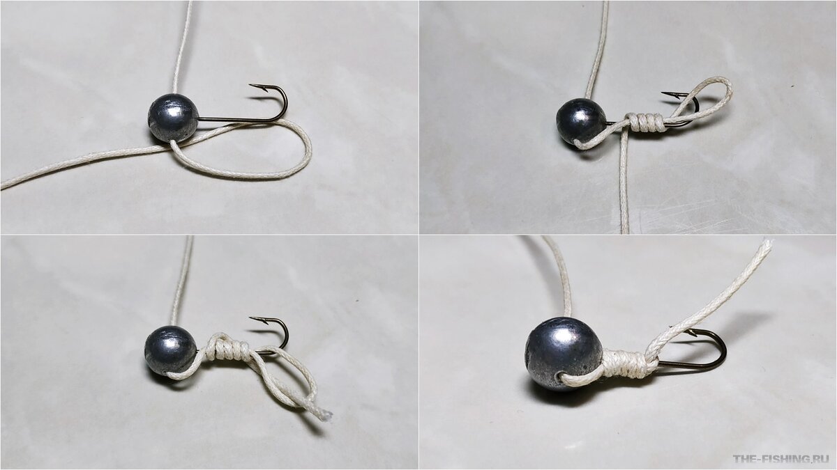 Простой Клинч на цевье крючка мормышки