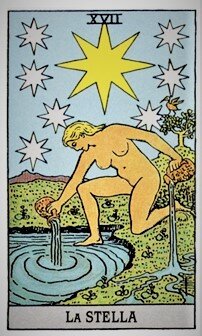 Аркан "Звезда". Чаще всего трактуется как надежда. На самом деле значение может быть разное и не всегда обнадеживающее для вопрошающего.