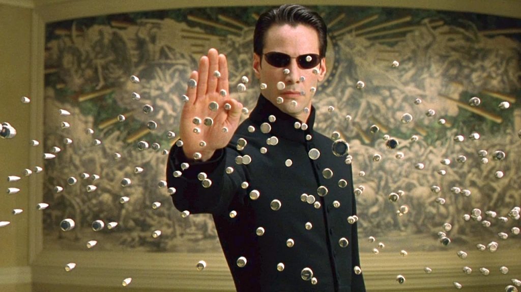 Постаревшая Тринити и похожий на алкголика Нео