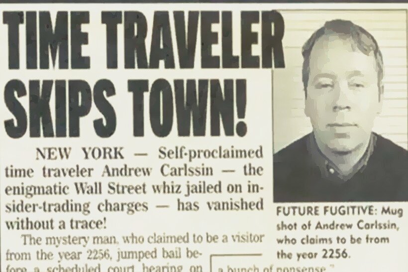 Единственное фото Эндрю Карлсина в газетной статье. 