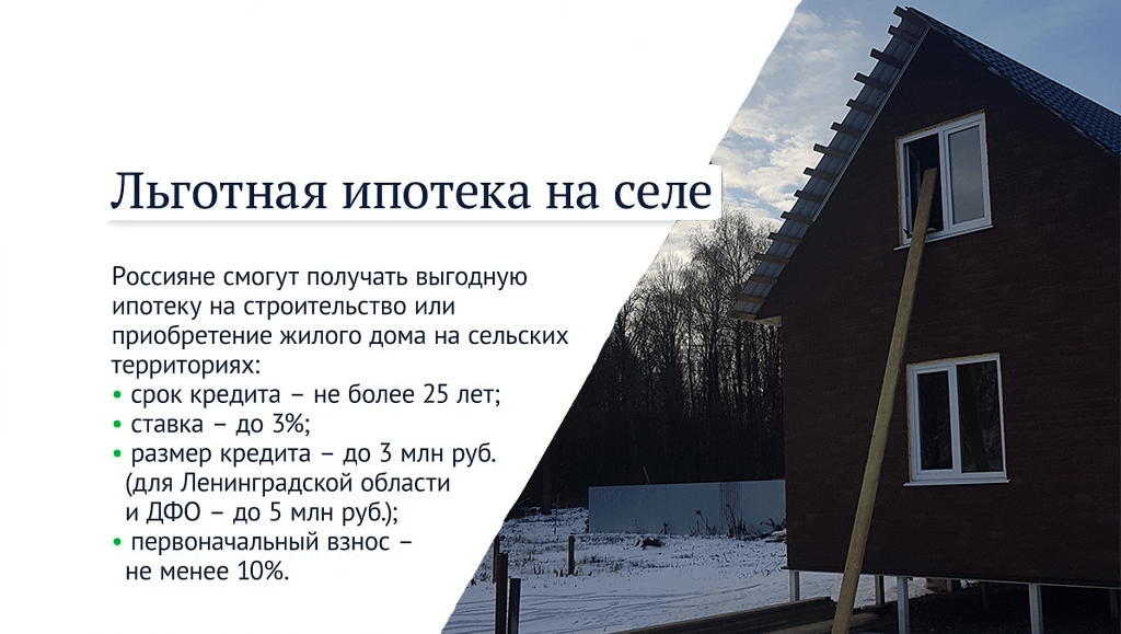 Основные параметры сельской ипотеки