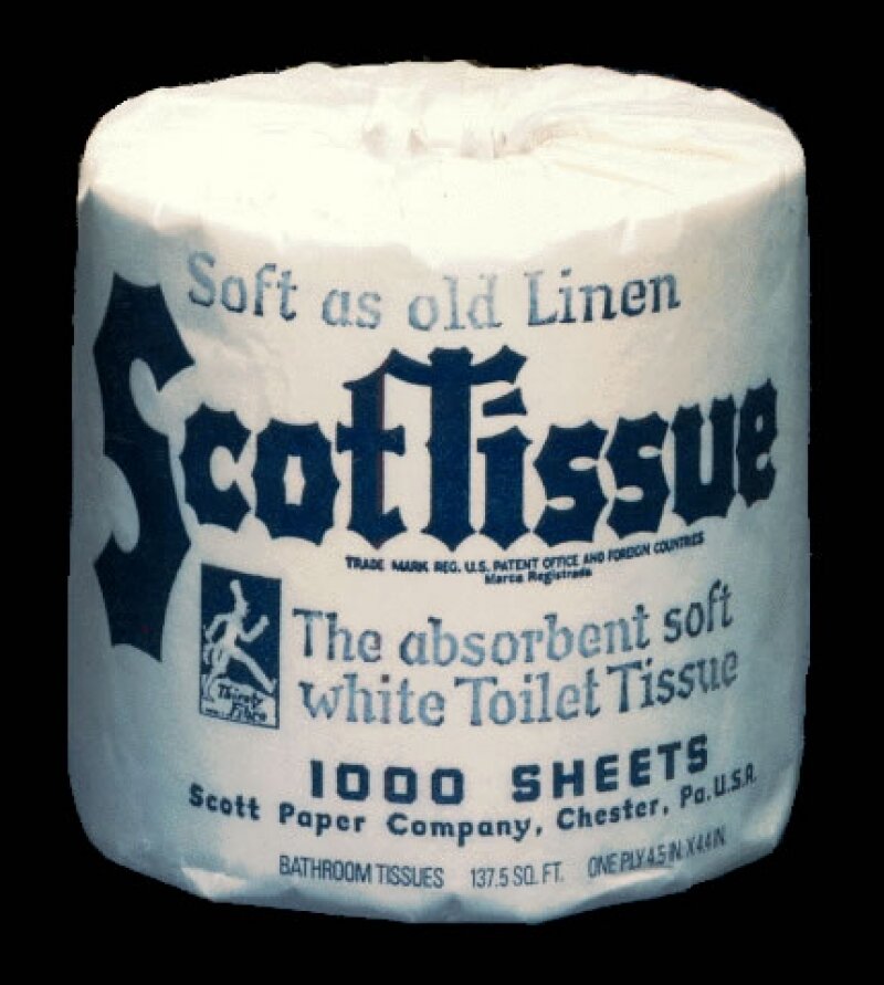 Внешний вид первой туалетной бумаги от «Scott Paper Company».