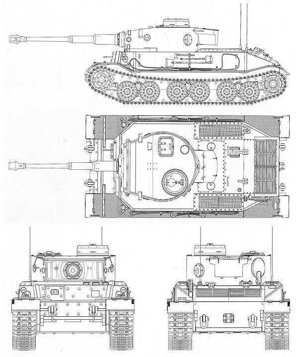 Танк Т-VI «Тигр» с экипажем - 1/35 Моделист 