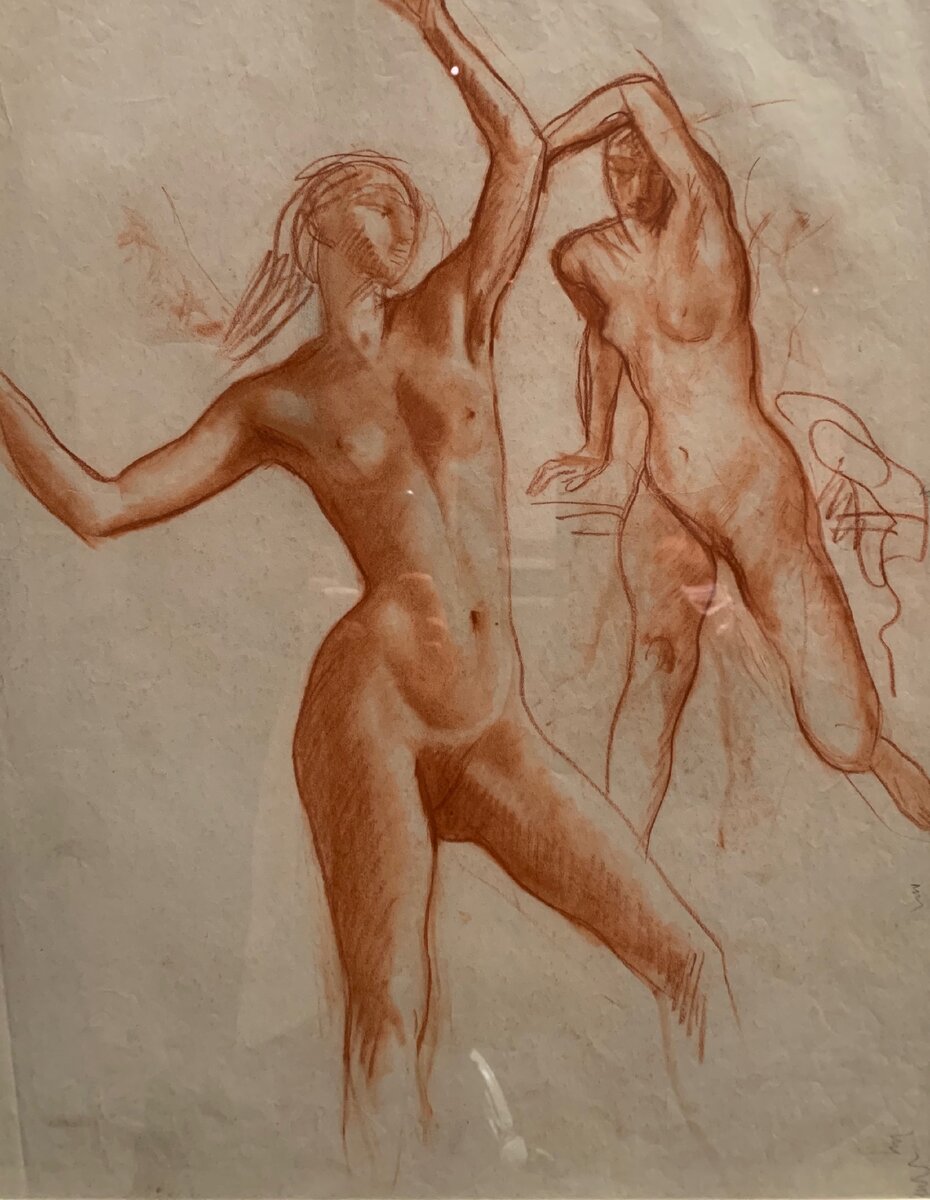 Зинаида Серебрякова «Две бегущие фигуры. Этюд для картины «Диана и Актеон»