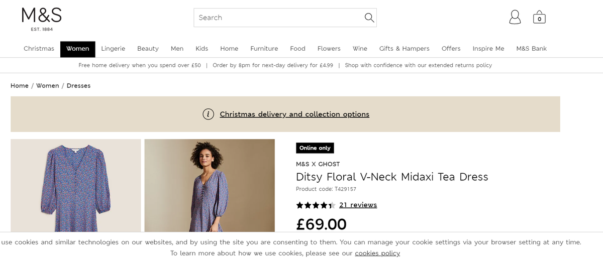 Скриншот: marksandspencer.com