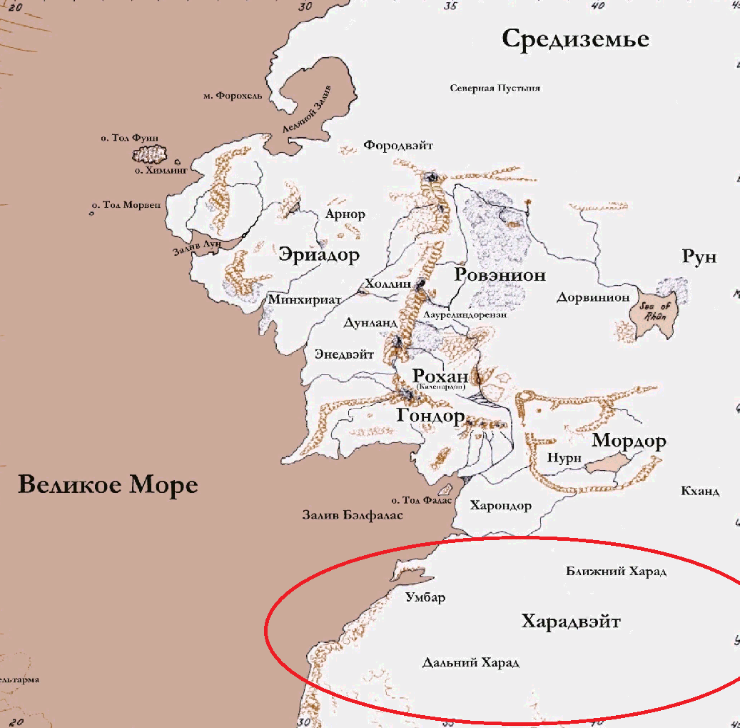 Умбар карта средиземья - 95 фото