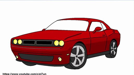 how to draw a Dodge Challenger in Paint| нарисовать Додж челленджер