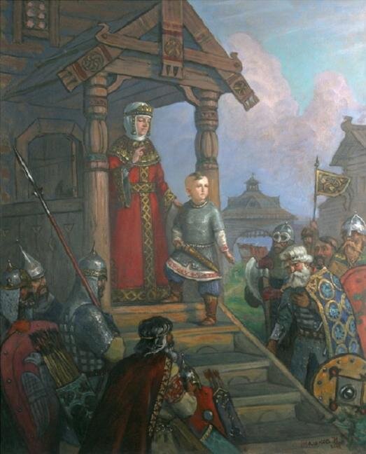 Княгиня Ольга с сыном Святославом (картинка из интернета, автор не известен)
