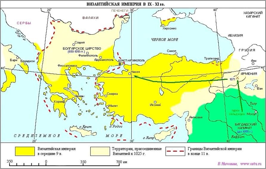 Византия империя карта