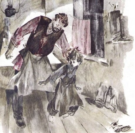 Сапожник Аляхин бьёт Ваньку Жукова (По произведению А.П. Чехова "Ванька"). Источник: http://www.blog.no-kidding.ru/wp-content/uploads/2015/06/g9edvkior3e.jpg 