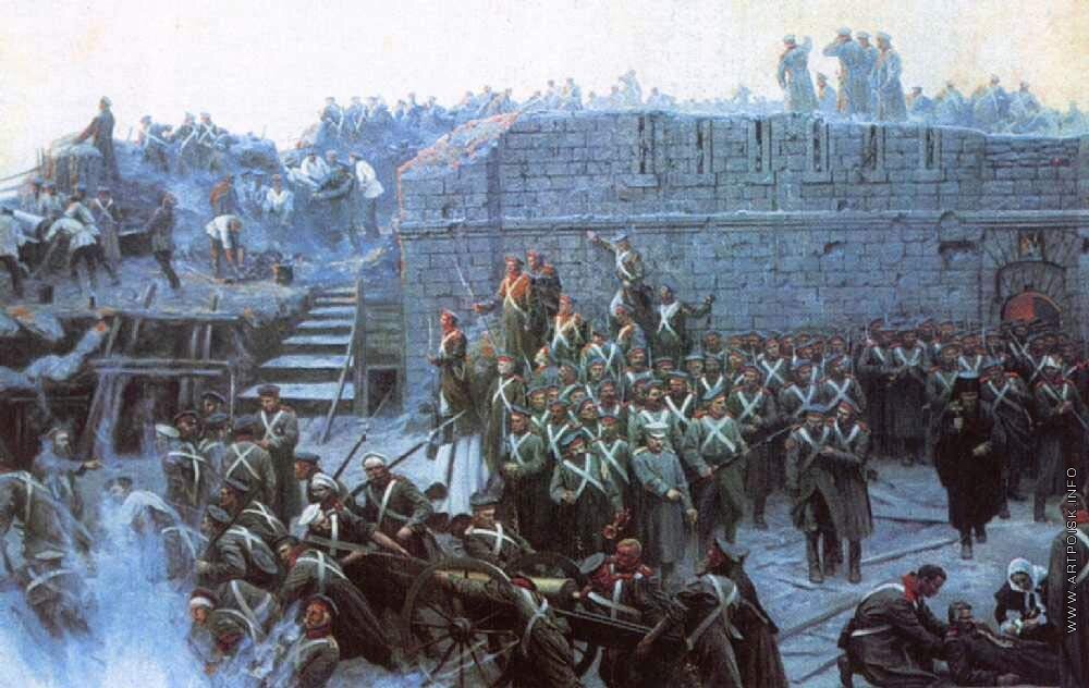 Фрагмент диарамы Франца Рубо "Оборона Севастополя" 