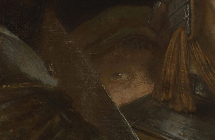 Вот он, глаз гения. Выглядывает. Смотрит грустно, как заказчики уходят, звеня гульденами