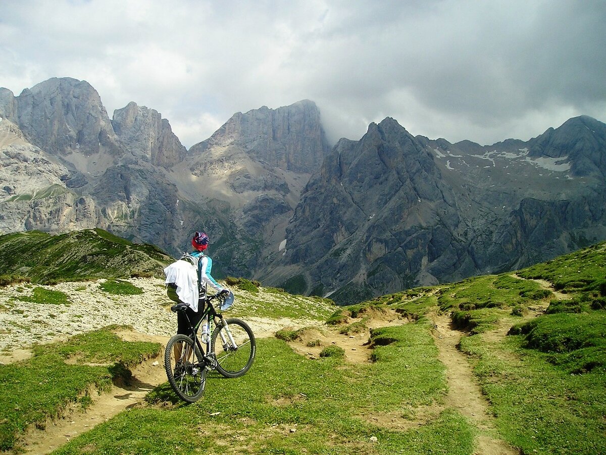 Велосипедист панорама