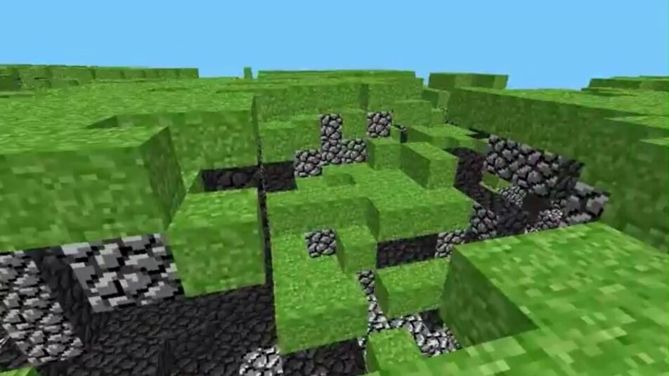Именно так выглядела самая первая версия minecraft