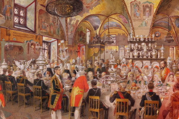 М. А. Зичи. Парадный обед в Грановитой палате. Россия, Москва, 1883 г. Источник hermitage.guide
