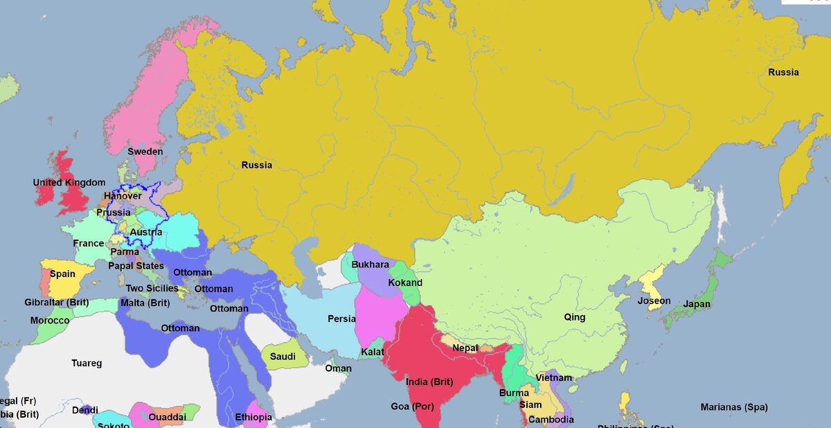 Карта евразии 1500 года