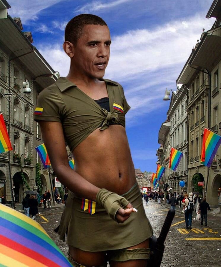 Моя статья о пропаганде гомосексуализма в рекламе "Мегафона" вызвала шквал нападок защитников ЛГБТ. Их любимые доводы - "Это не извращение, а генетика" , "Парень в женском и накрашенный - это не пропаганда", "Натурала геем не сделать" и "От того, что дети видят геев, они геями не станут". 
Я решил, все-таки, ответить этим хитропродуманным защитникам "толерантности". Обо всем по-порядку. 
1. Часть таких людей, действительно, имеют сбои, но не генетические, а гормональные. Это лечится гормональной терапией. Так что, если человек не конченый извращенец, то он не пойдет на поводу гормонального сбоя, а пойдет к врачу, дабы избавиться от искаженного восприятия сексуальности. Это - первый довод в пользу того, что голубизна, все-таки, является больше извращенностью.
2. Парень в женской одежде и накрашенный на федеральном канале ТВ - это таки пропаганда. Ибо показ такой рекламы является косвенным утверждением того, что быть таким - нормально. И это смотрят дети и подростки.
3. Я с 1989 по 1994 год работал в шоубизнесе. Устраивал гастроли для различных поп и рок-групп. Так вот, я очень много видел ситуаций, когда совсем молодые абсолютные натуралы в ломках и мучениях прогибались перед натиском заполонивших шоубиз гомосексуалистов и, ради карьеры на сцене, думая, что это временно, вступали в связь с директорами и продюсерами. Через какое-то время, их психика не выдерживала и многие становились окончательно извращенцами. Так что, эти "цветные" извращенцы очень даже умеют портить психику и ломать несовершеннолетних.
4. От того, что дети и подростки видят геев и им вдалбливается видеоряд со счастливыми пед...геями, не знающими забот, поющими, танцующими, даже состоятельными, у них в сознании постепенно формируется искаженное восприятие мира и извращенное отношение к своему и противоположному полу. Так же, как постоянный просмотр подростками эротических материалов убивает в них интерес к противоположному полу. 
5. Почти все известные в мире маньяки - убийцы имели гомосексуальные взгляды.
6. Большая часть гомосексуалистов имеют влечение к детям и подросткам.
7. Почти все известные педофилы тоже имели склонность к гомосексуализму.
8. Почему Обама на фото? Просто потому, что я его, пи...са, так вижу. Не обращайте внимания.)))

