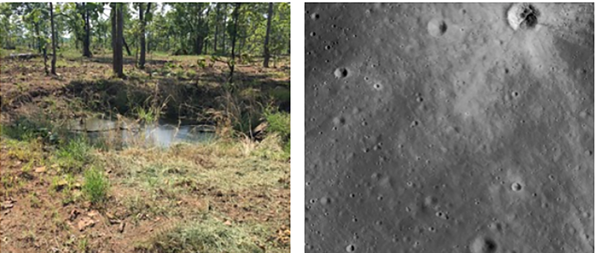 Сходство воронок от неразорвавшихся бомб с кратерами на Луне. Источник фото:  Ohio State University.