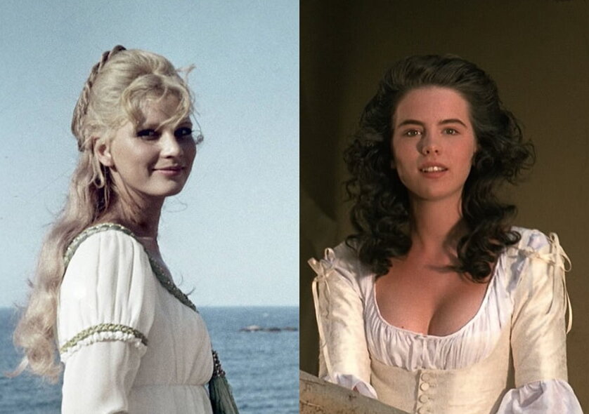 Геро — Татьяна Веденеева (в фильме Самсона Самсонова 1973 года) и Кейт Бекинсейл (в фильме Кеннета Браны 1993 года).