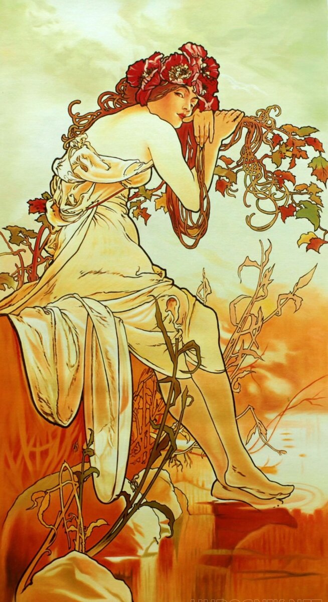 Альфонс Муха "Лето", серия "Времена года"