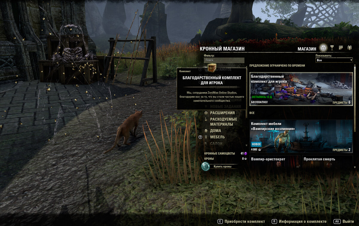 Благодарственный комплект для игрока