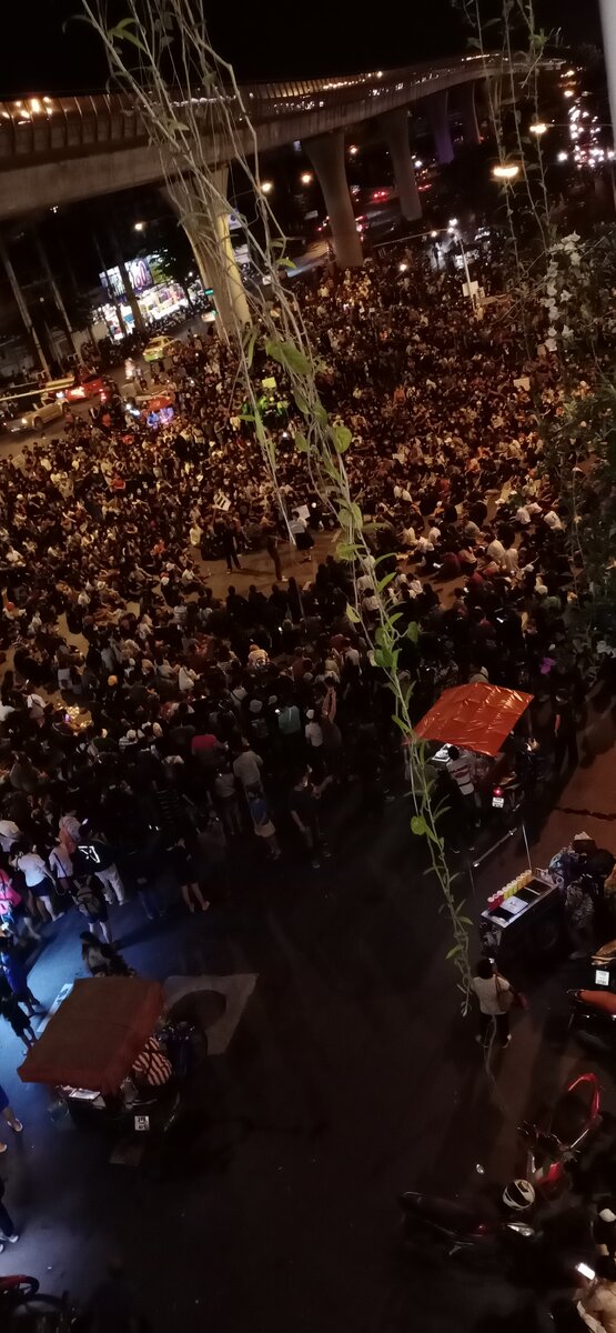 Демонстрация, на окраине города.