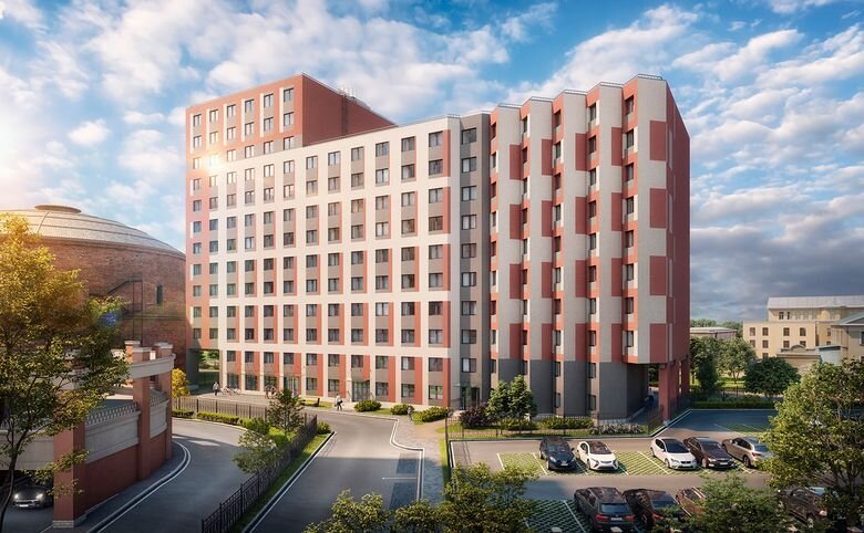 Проект представляет собой два корпуса переменной этажности от 10 до 13 этажей, рассчитанных на 357 апартаментов площадью от 19,8 до 55 кв.м. 