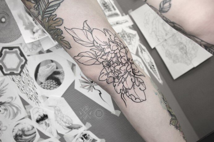 Перевод тату рисунка на кожу