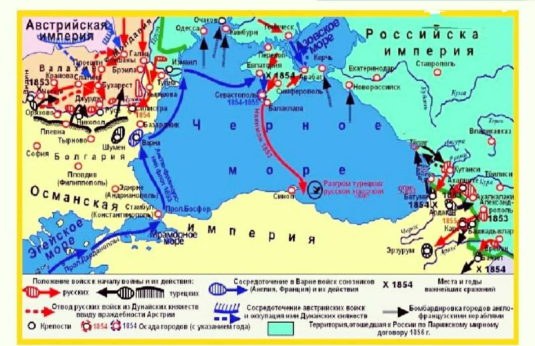 Карта по крымской войне решу егэ