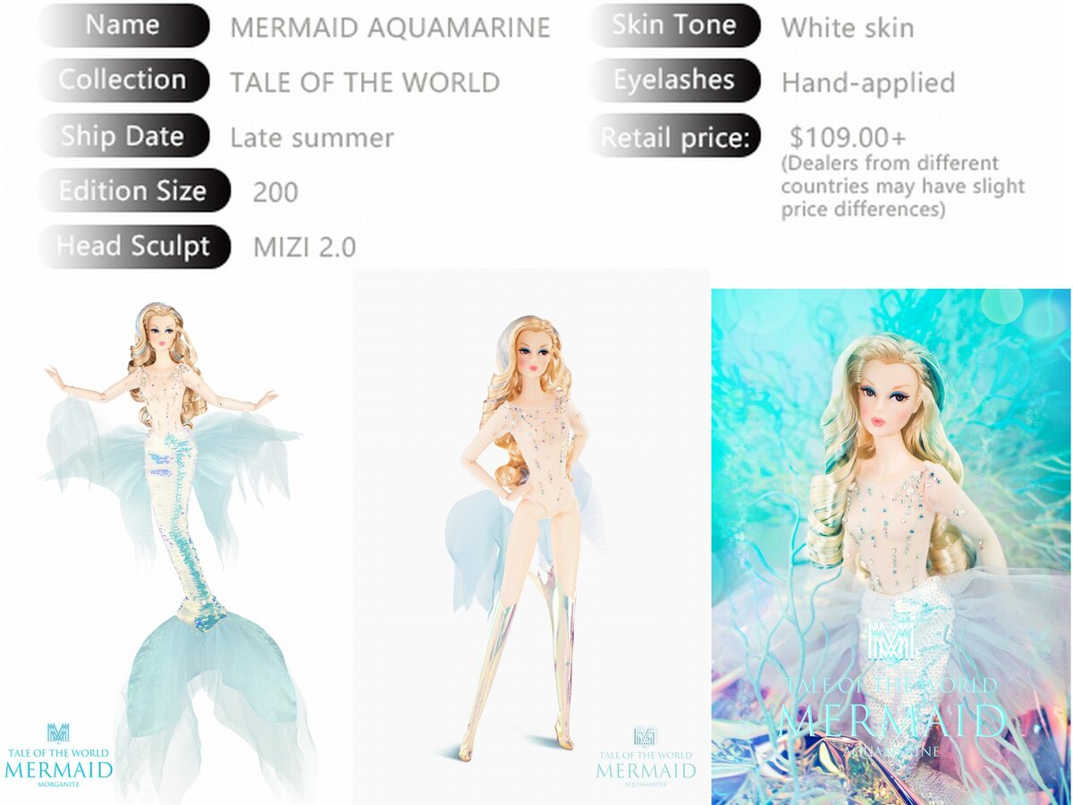 Mizi Doll Mermaid Aquamarine