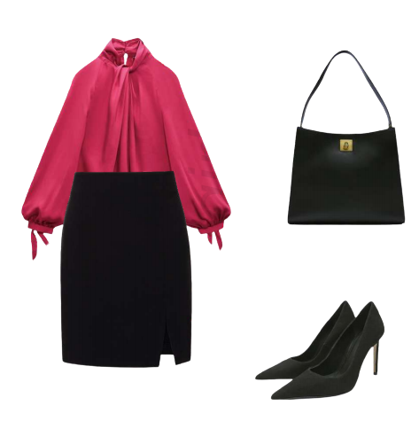 Блузка,сумка, туфли –Zara. Юбка-lichi