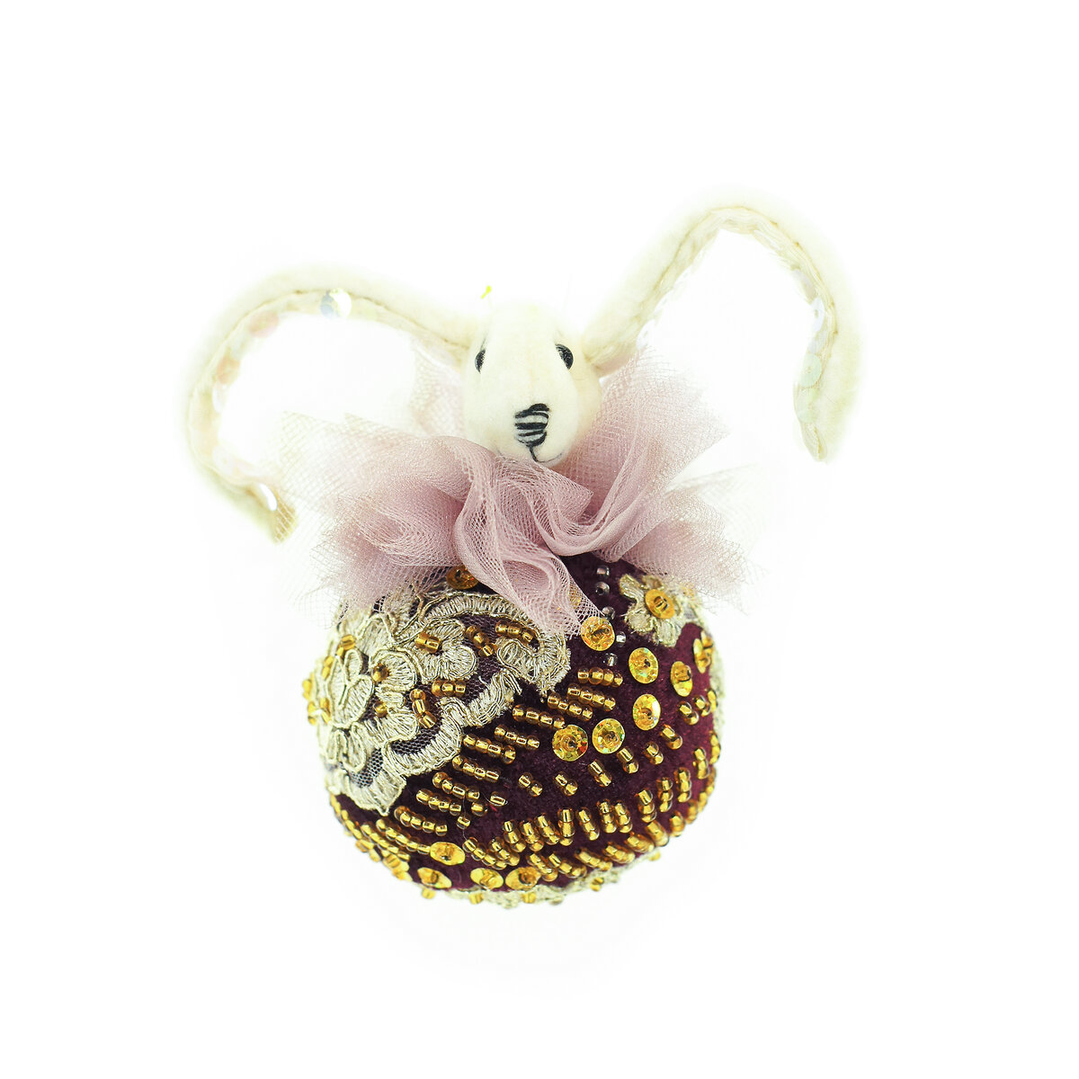 Шар елочный из ткани.