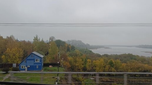 Из окна поезда | Река Вятка в Котельниче, Горьковская железная дорога