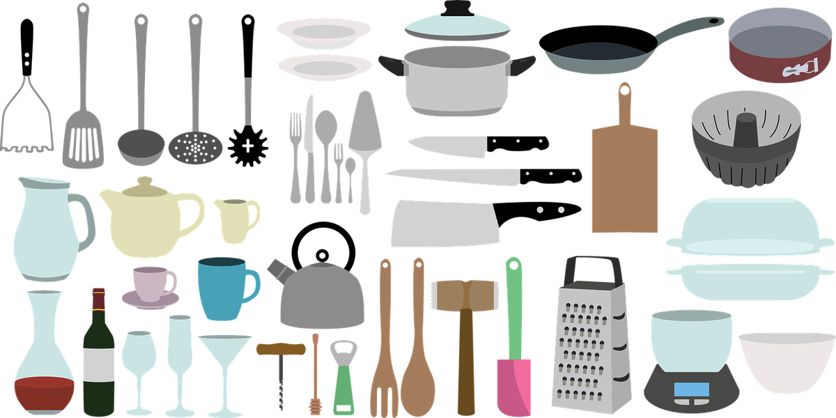 Векторные кухонные принадлежности. Кухонные предметы. Кухонные принадлежности для детей. Кухонная утварь и посуда. Картинка посуды на прозрачном фоне