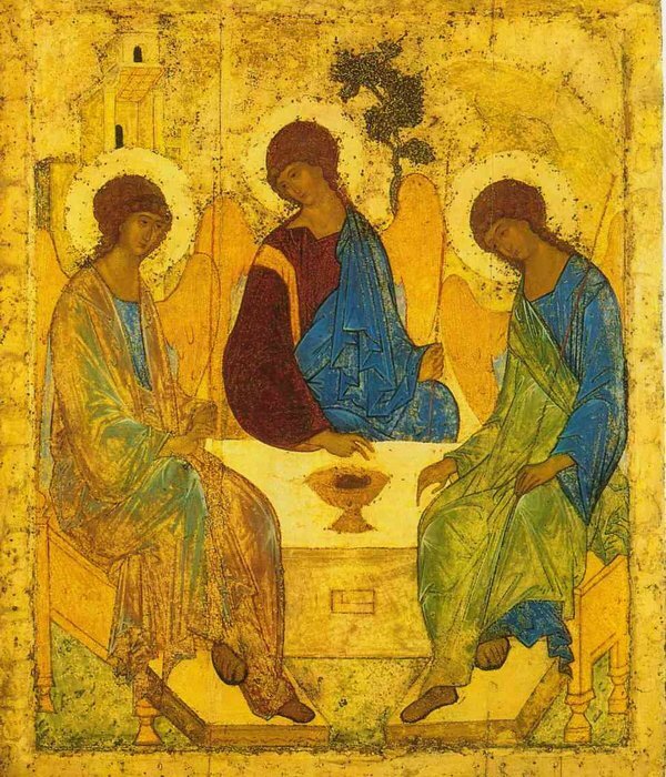 Икона Андрея Рублёва "Троица". Источник: Яндекс.Картинки