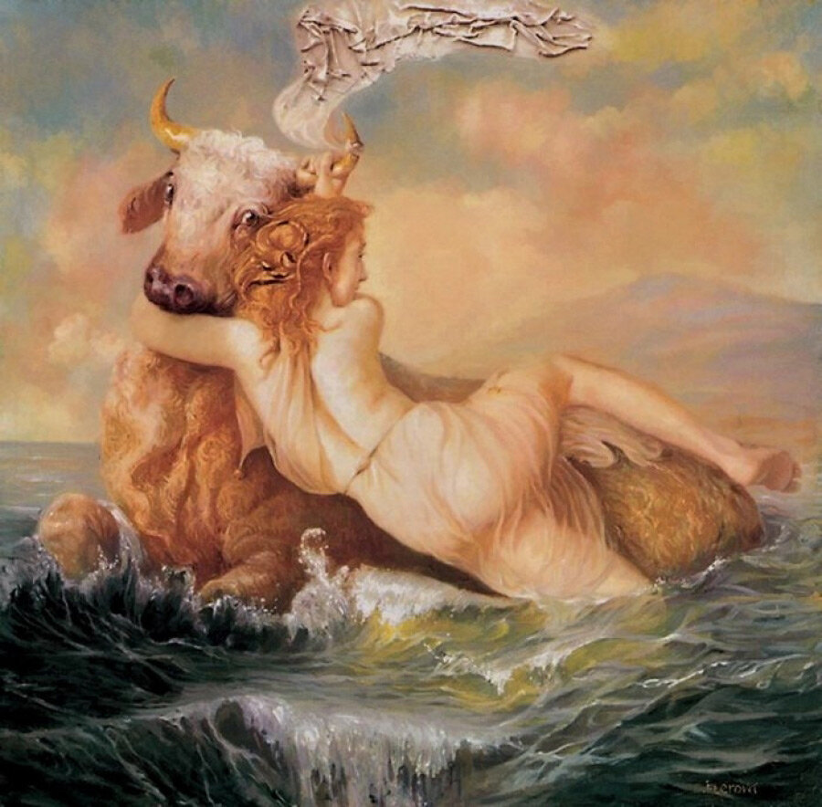 Похищение Европы Зевсом.