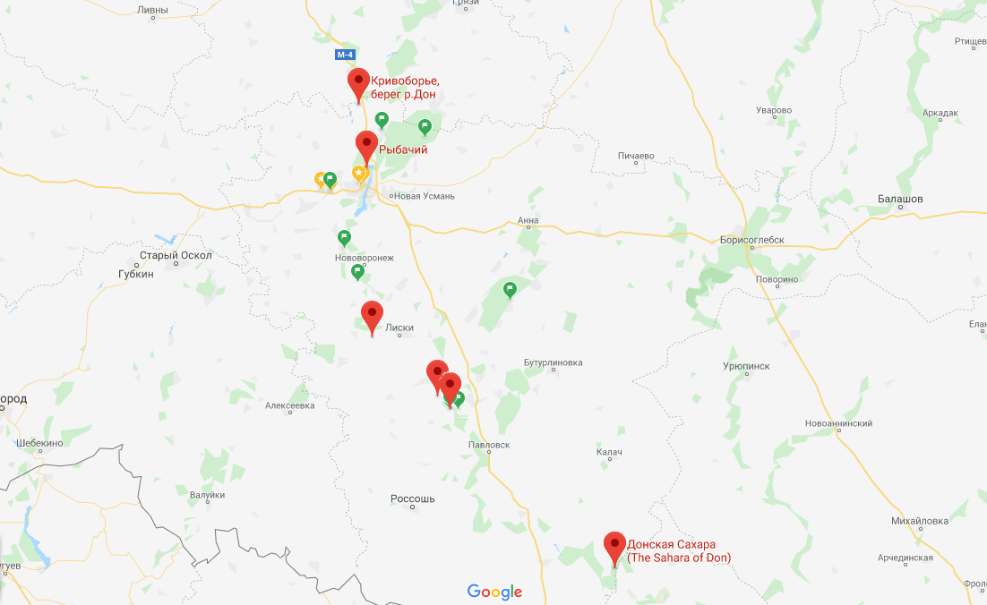 Вот она, наша малая часть, отмечена красными маркерами на карте
