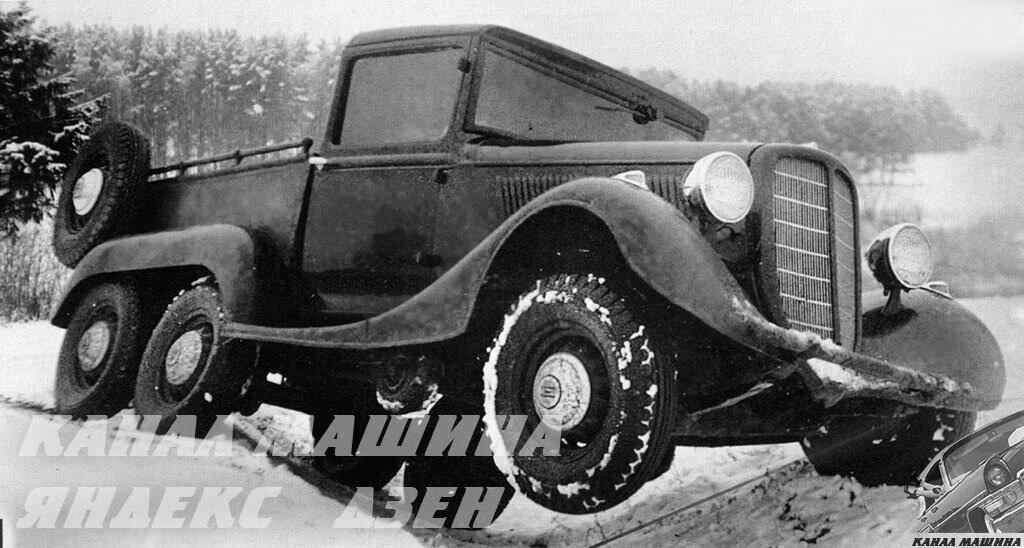 Первый автомобиль ГАЗ с индексом «21» – опытный трехосный пикап 1937 года 