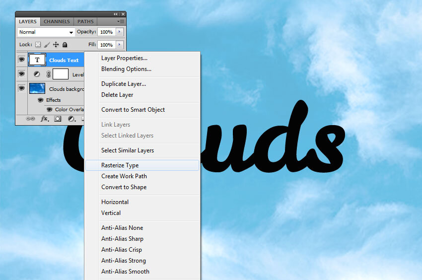 Select type text
