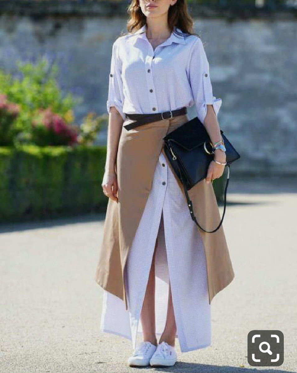 Обратите внимание, что юбка распахивается и показывает нижний слой (ваше любимое платье), в результате весь образ выглядит совсем по иному (фото взято на pinterest.com)