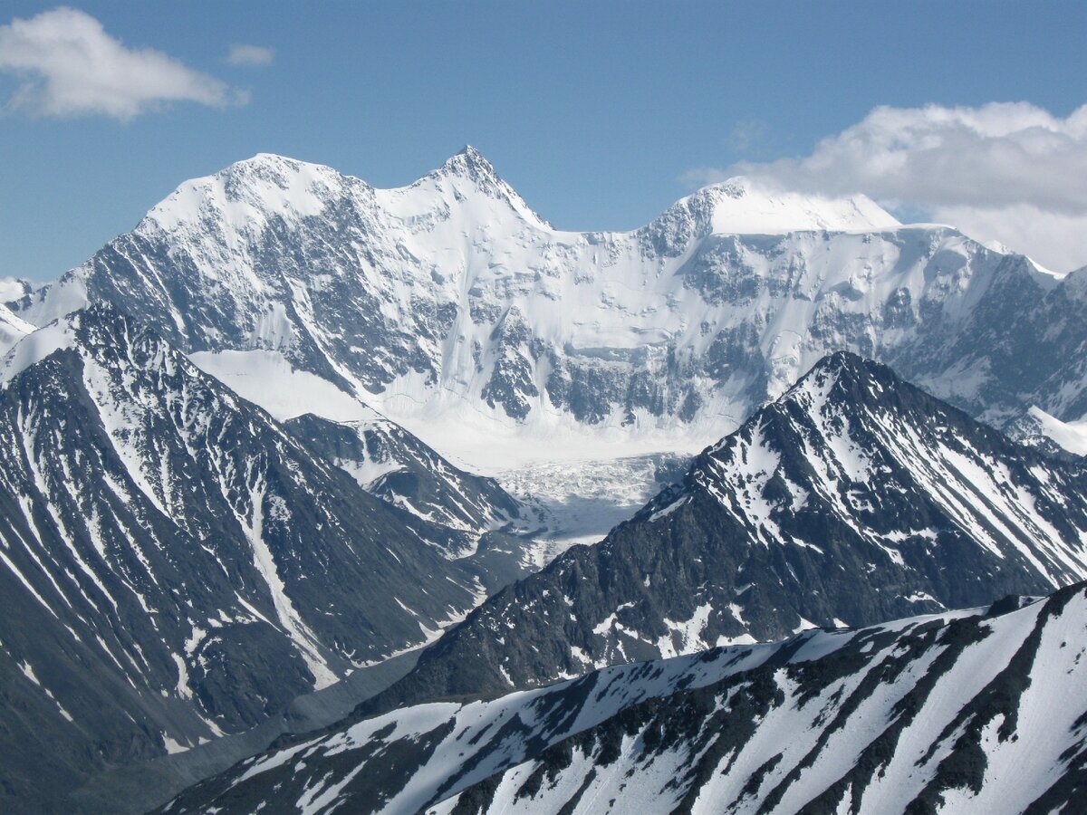 Вид на Белуху с перевала Каратюрек 