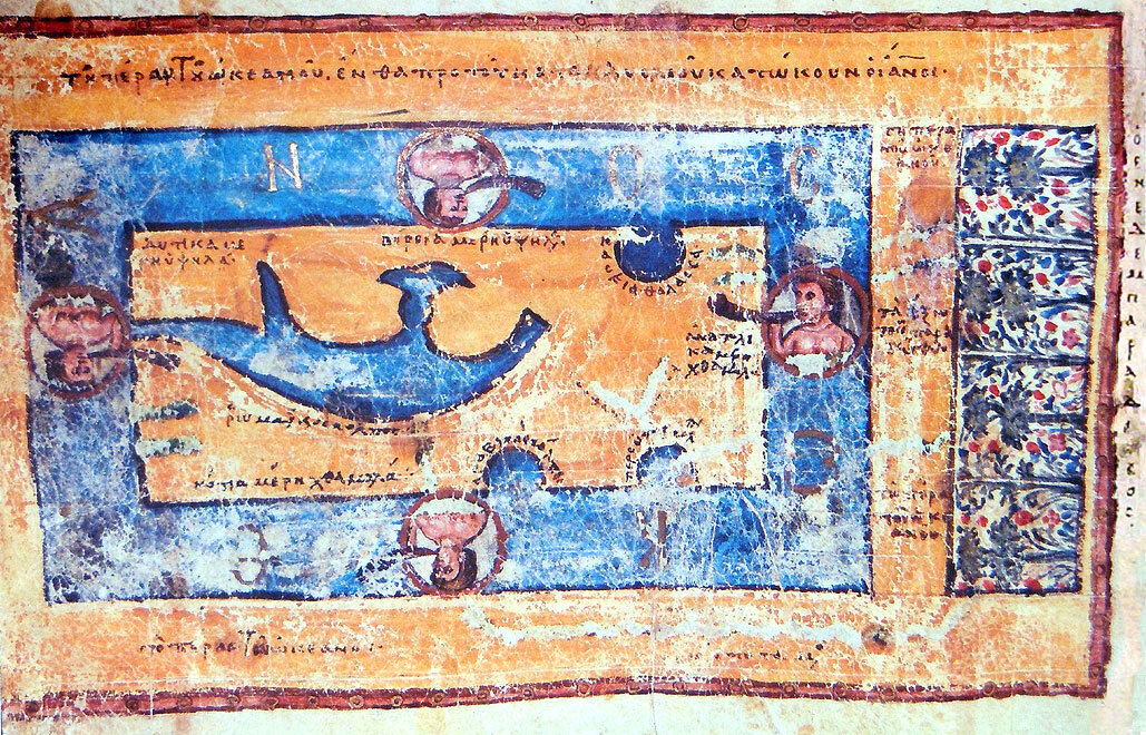 Карта мира по Козьме Индикоплову