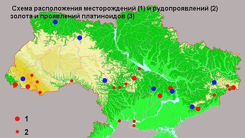 Карта урановых месторождений украины