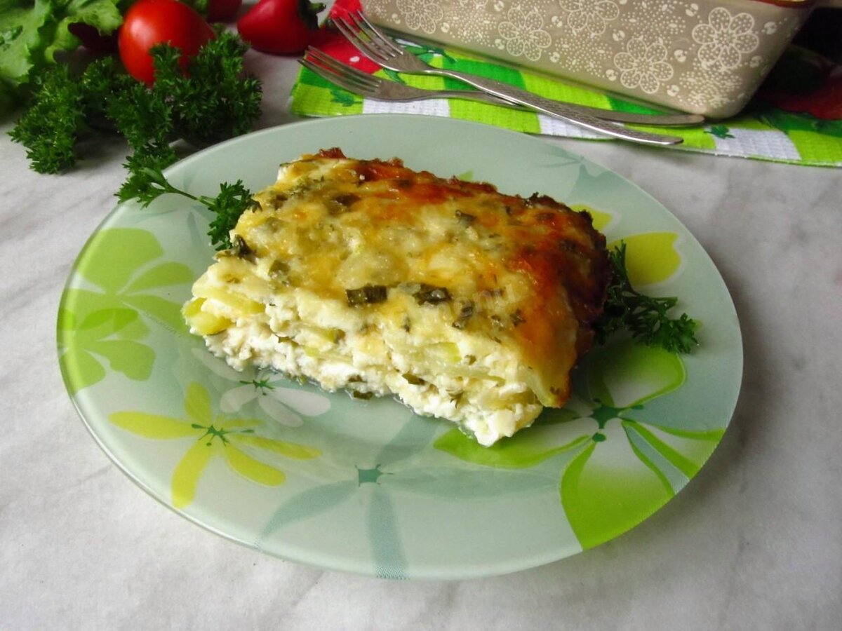 кабачки, творог, соль, зелень, твердый сыр, молоко, яйца
