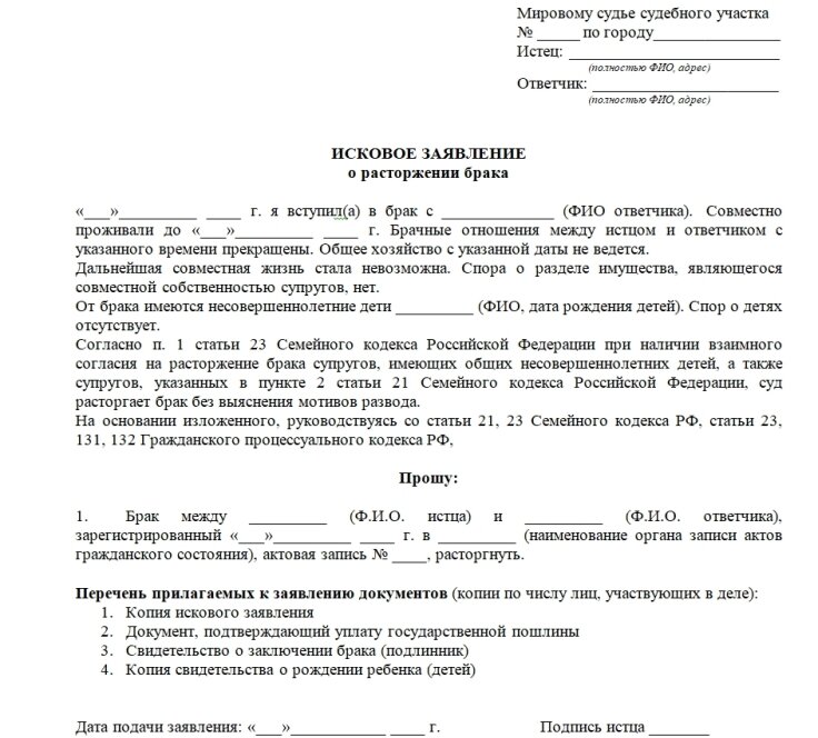 Мировой суд подача иска. Заявление на развод в районный суд. Исковое заявление о расторжении брака мировому судье. Исковое заявление о расторжении брака пример. Образец заполненного заявления о разводе в суд.