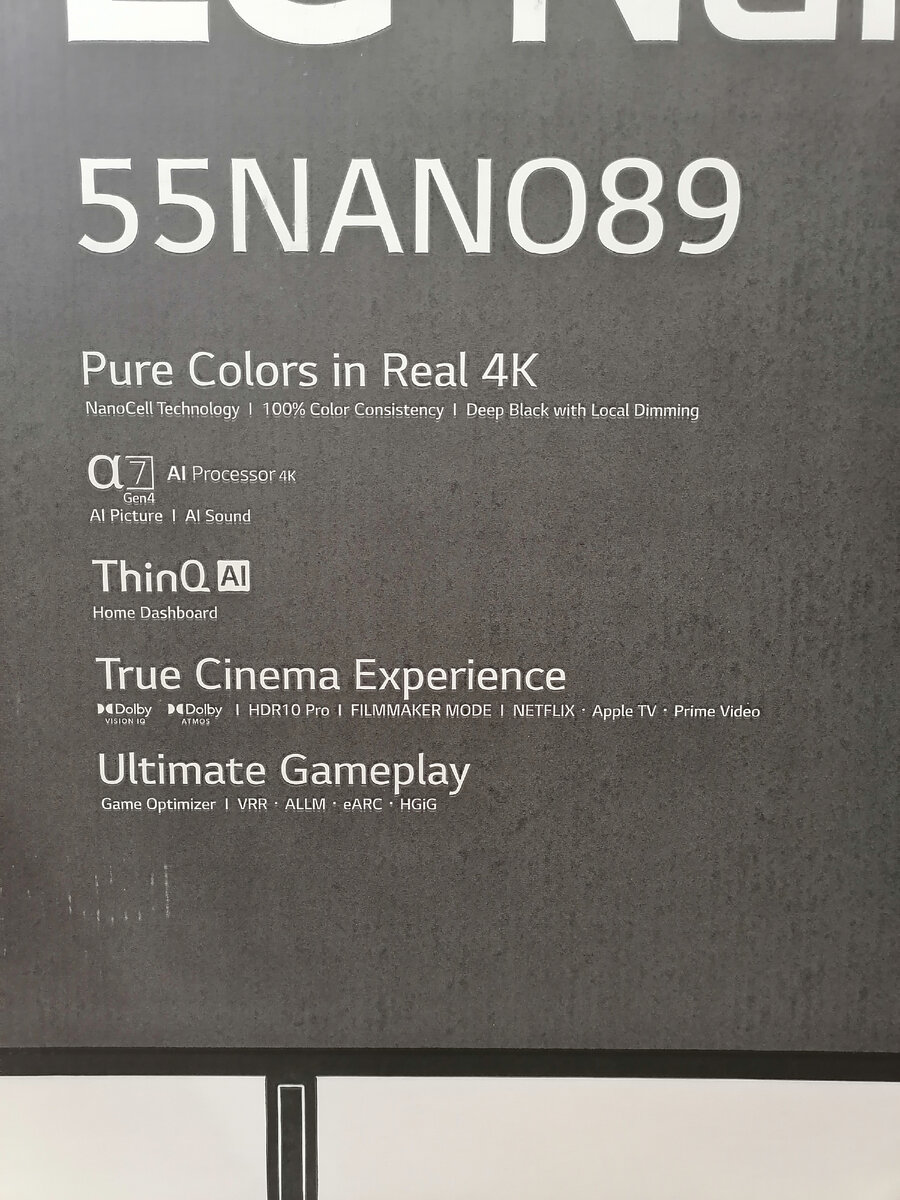 Фото функций телевизора на коробке. 