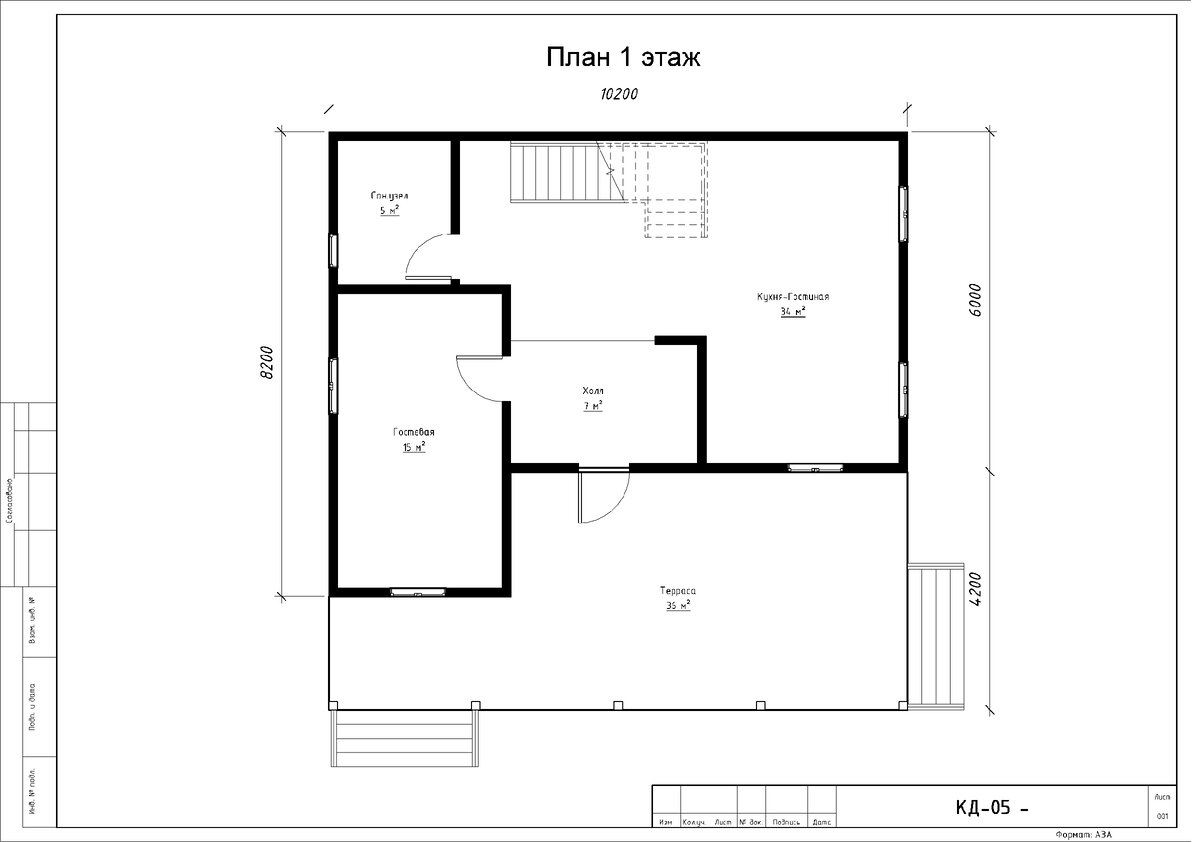 Каркасный дом 6х10 с мансардой и большой террасой. | KARKASPROEKT - проекты  каркасных домов | Дзен