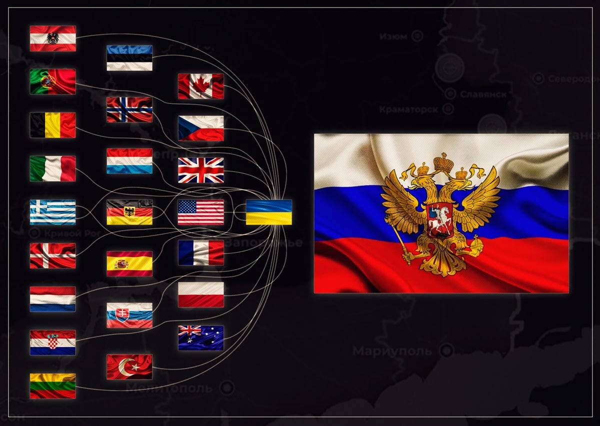 Страны по сути воюющие на стороне Окраины против России.  
