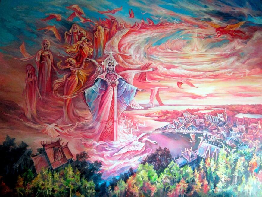 Купала картина. Заряница богиня. Заря Заряница богиня. Заря Заряница Угланов.