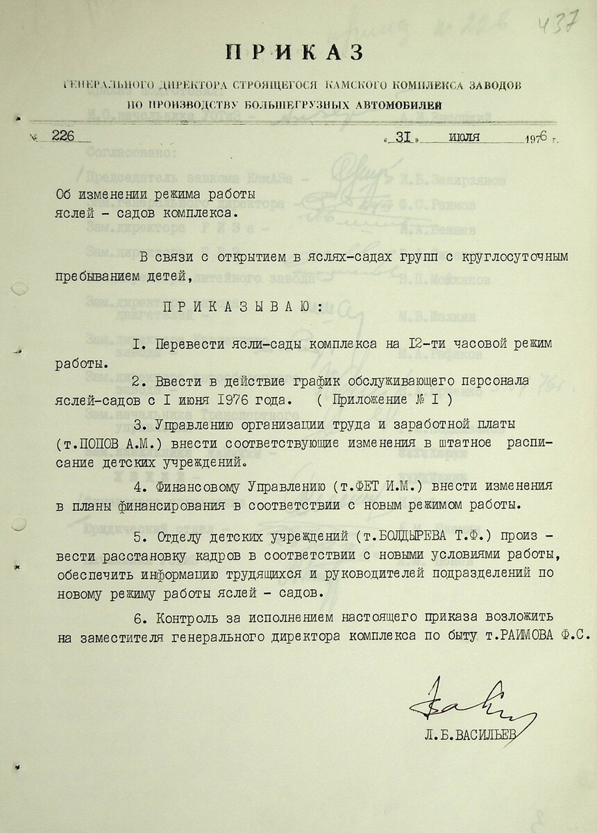 История КАМАЗа. Рассказывают документы. О режиме работы яслей-садов в 1976  году. | Музей КАМАЗа | Дзен